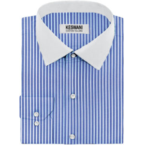 Blue Shirt with White Stripes